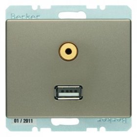 3315399011 BMO USB/3.5mm AUDIO AS цвет: светлая бронза Berker фото