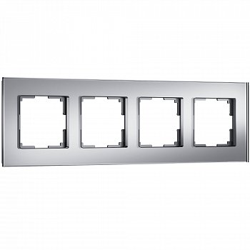 Рамка на 4 поста Senso (серебряный, стекло soft-touch) Werkel W0043106 a064571 фото
