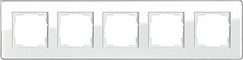 0215512 Рамка Esprit Glass C Белое стекло 5-постовая Gira фото