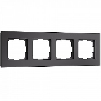Рамка на 4 поста Senso (черный, стекло soft-touch) Werkel W0043108 a064575 фото